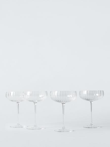 John Lewis Illusion Coupe Cocktail Glass, Set of 4, 270ml, Clear, Clear Clear