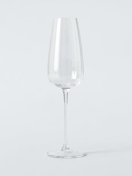 John Lewis Illusion Glass Champagne Flute, Set of 4, 310ml, Clear - view 2, Clear Clear