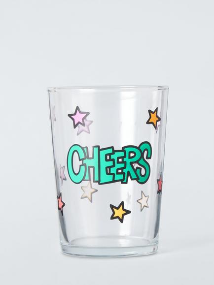 John Lewis Scotty Gillespie Christmas Cheers Pint Glass, 570ml, Clear, Clear Clear