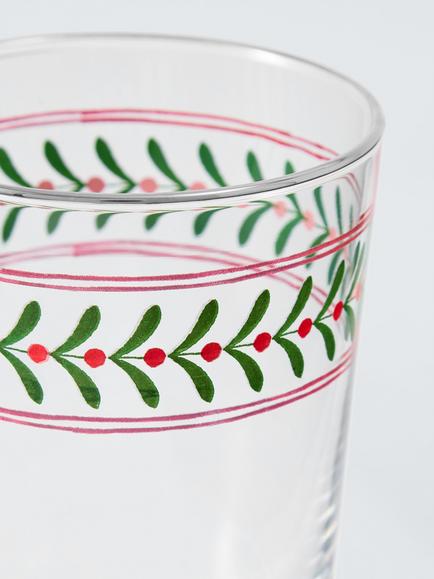John Lewis Holly Glass Tumbler, 500ml, Clear/Multi - view 2, Clear Clear