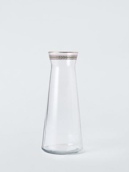 John Lewis Holly Glass Carafe, 1L, Clear/Multi, Clear Clear