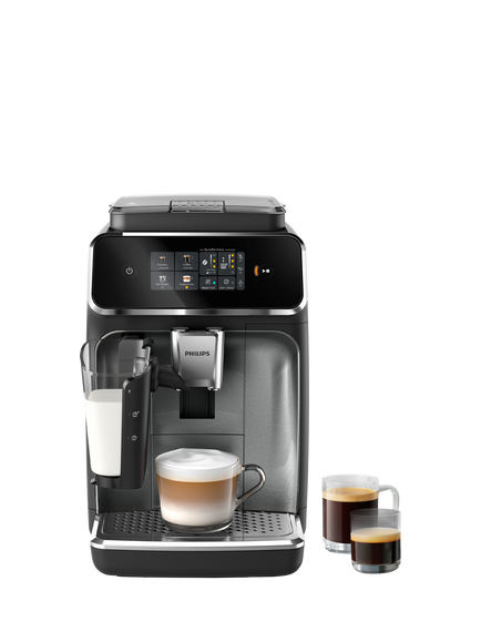 Philips Series 2300 LatteGo EP2339 Automatic Bean to Cup Coffee Maker, Black Panthera, Black Panthera