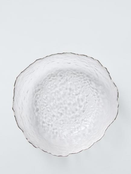 John Lewis Scalloped Texture Glass Serve Bowl, 19.5cm, Clear - view 2, Clear