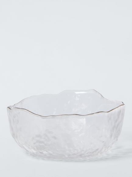 John Lewis Scallop Edge Glass Bowl, 12.5cm, Clear, Clear