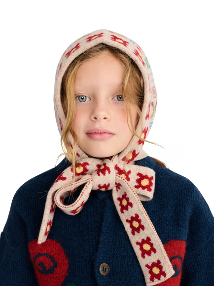 Bobo Choses Kids' Chapka-Style Wool Trapper Hat, White Multi White - view 2, White Multi White