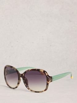 White Stuff Curved Frame Sunglasses, Havana/Purple Gradient, Havana/Purple Gradient