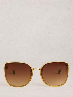 White Stuff Oversized Sunglasses, Yellow Light - view 2, Yellow Light