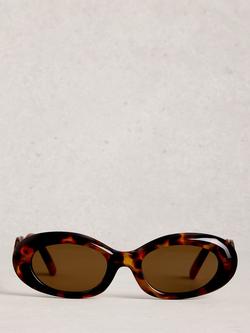White Stuff Wave Frame Slim Sunglasses, Brown Multi Brown - view 2, Brown Multi Brown