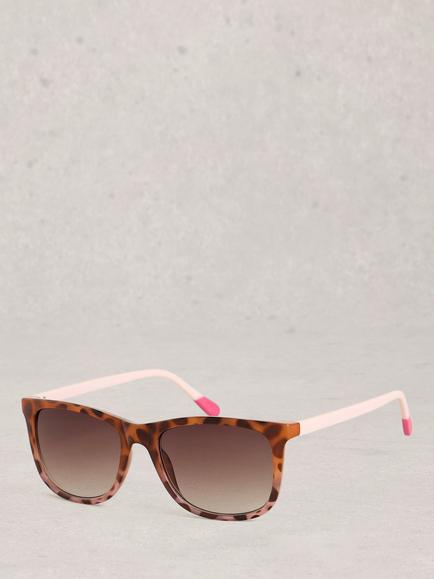 White Stuff Mixed Frame Wayfarer Sunglasses, Natural Beige, Natural Beige