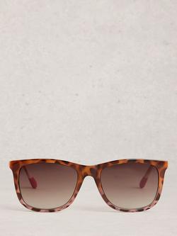 White Stuff Mixed Frame Wayfarer Sunglasses, Natural Beige - view 2, Natural Beige