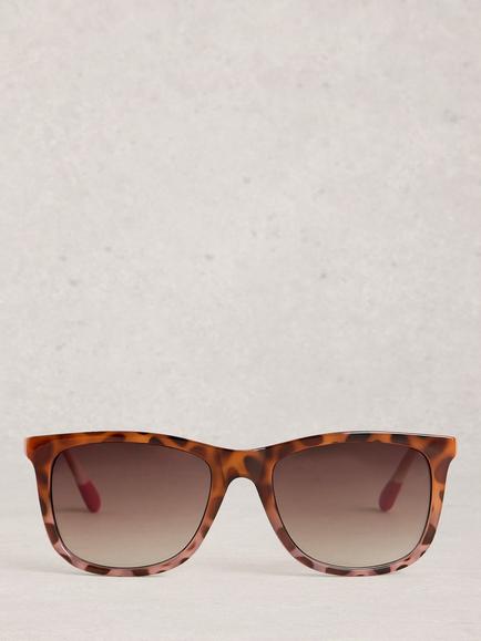 White Stuff Mixed Frame Wayfarer Sunglasses, Natural Beige - view 2, Natural Beige