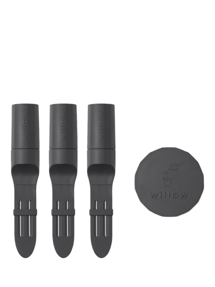 Willow Smart Indoor Plant Sensor, Plant Parent Pack with 3 Sensors & 1 Wi-Fi Hub, Charcoal, Charcoal