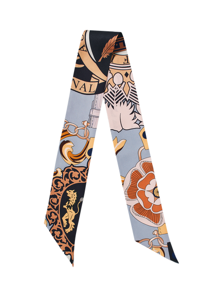 Aspinal of London Skinny Silk Scarf, Neutral, Neutral