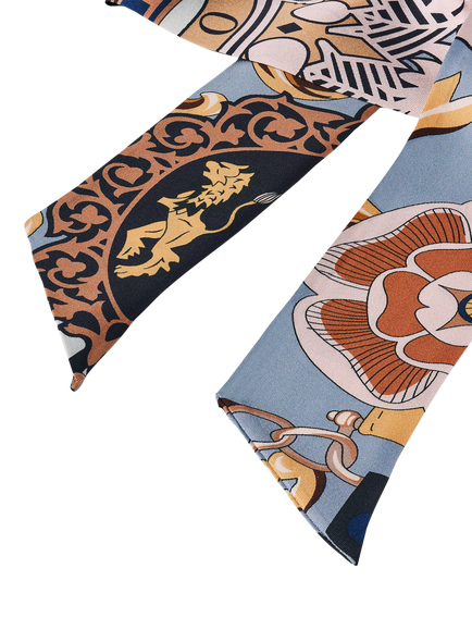 Aspinal of London Skinny Silk Scarf, Neutral - view 2, Neutral
