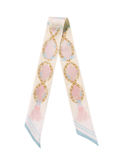 Aspinal of London Skinny Silk Scarf, Rose, Rose