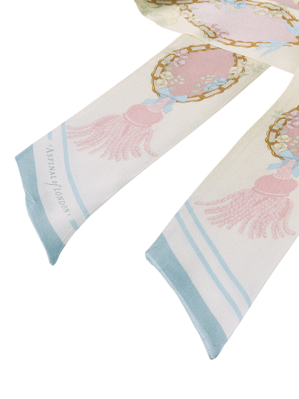 Aspinal of London Skinny Silk Scarf, Rose - view 2, Rose