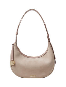 Aspinal of London Soho Suede Small Crescent Bag, Moleskin