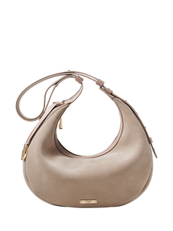 Aspinal of London Soho Suede Small Crescent Bag - view 2, Moleskin