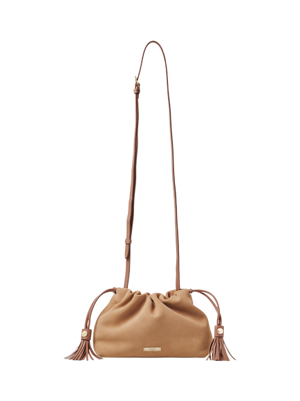 Aspinal of London Soho Large Suede Crossbody Pouch Bag - view 2, Naturaltan