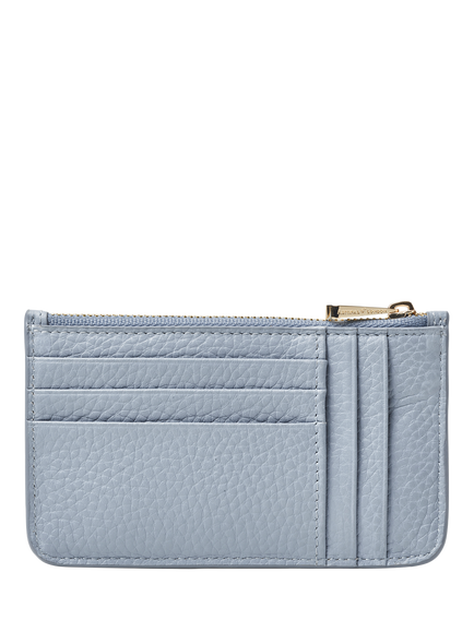 Aspinal of London Ella Pebble Grain Leather Card and Coin Holder, Skyblue