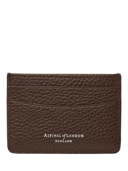 Aspinal of London Slim Leather Credit Card Case, Chocolate - view 2, Chocolate