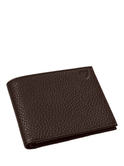 Aspinal of London Pebbled Leather 8 Card Billfold Wallet, Chocolate, Chocolate