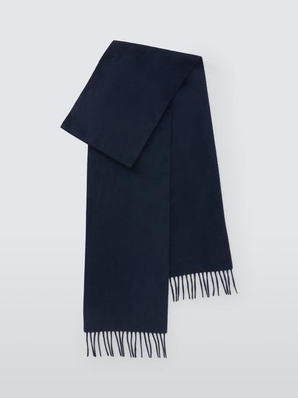 John Lewis Pure Cashmere Woven Scarf, Navy, Navy