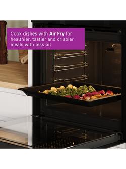 Bosch Series 8 HBG7341B1B Built In Electric Single Oven, Black - view 2, Black