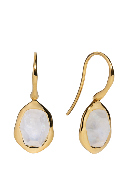Monica Vinader Odyssey Wire Moonstone Earrings, Gold, Gold