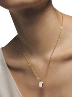 Monica Vinader Odyssey Moonstone Necklace, Gold - view 2, Gold
