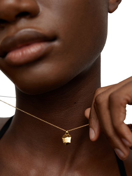 Monica Vinader Odyssey Textured Locket Necklace, Gold - view 2, Gold