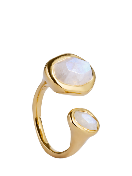 Monica Vinader Odyssey Open Moonstone Ring, Gold, Gold