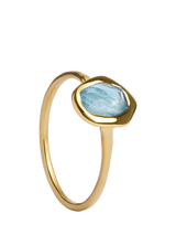 Monica Vinader Odyssey Aquamarine Ring, Gold/Blue