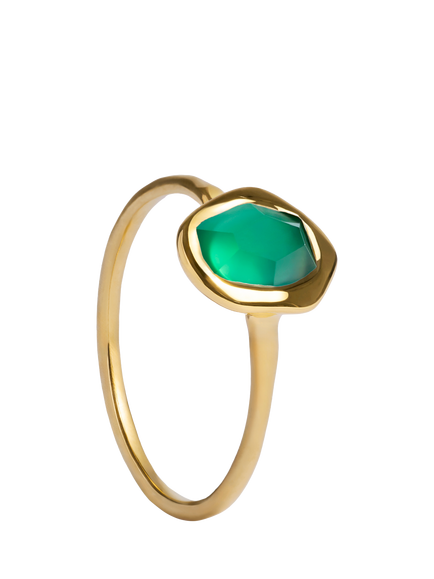 Monica Vinader Odyssey Onyx Ring, Gold/Green, Gold/Green