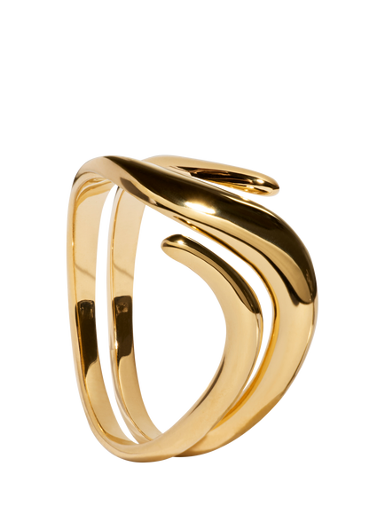 Monica Vinader Swirl Wrap Ring, Gold, Gold