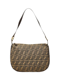 Pre-loved Fendi FF Zucca Canvas Shoulder Bag, Brown, Brown