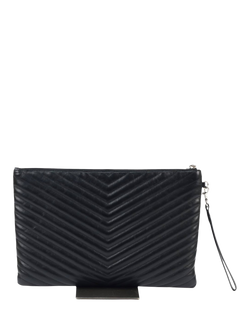 Pre-loved SAINT LAURENT Matelasse Pouch, Black - view 2, Black