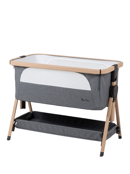 Silver Cross Lunar Bedside Crib, Whisper Grey, Whisper Grey