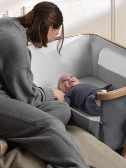 Silver Cross Lunar Bedside Crib, Whisper Grey - view 2, Whisper Grey