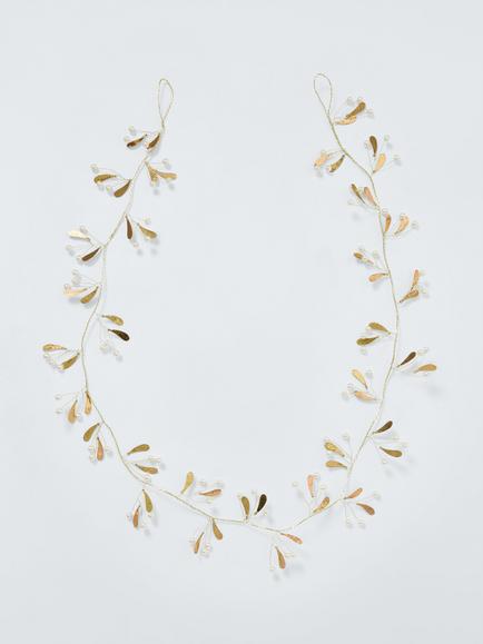 John Lewis Mistletoe Garland, Gold, L180cm, White