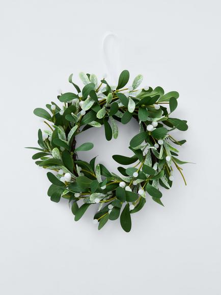 John Lewis Small Mistletoe Wreath, Dia.30cm, Green