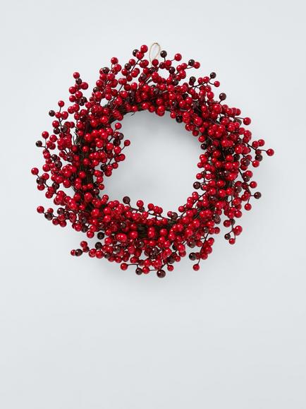 John Lewis Red Berry Wreath, Dia.45cm, Red
