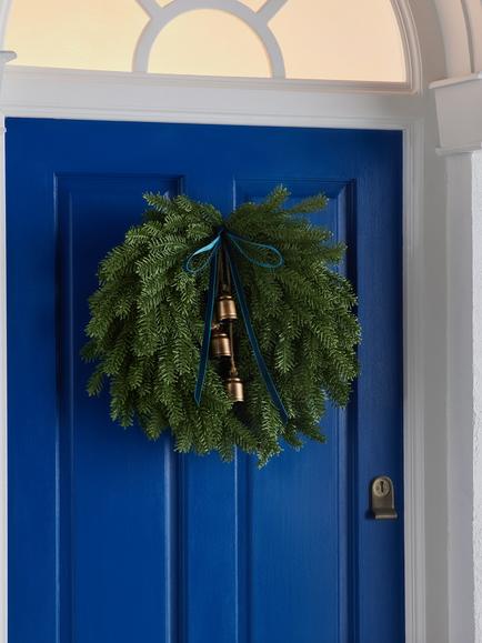 John Lewis Pine Bell Wreath, Dia.55cm - view 2, Red