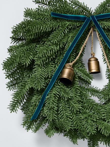 John Lewis Pine Bell Wreath, Dia.55cm - view 2, Red