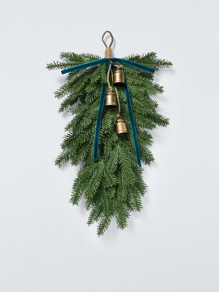 John Lewis Pine Bell Swag, L71cm, Green
