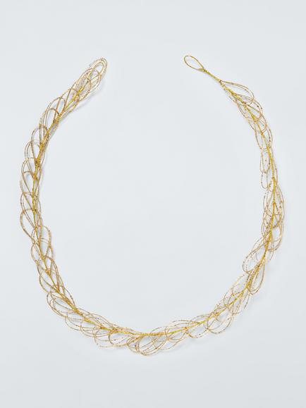 John Lewis Beaded Christmas Garland, Gold, 180cm, Gold