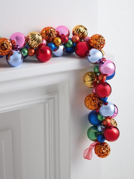 John Lewis Bauble Garland, Multi, L180cm - view 2, Gold