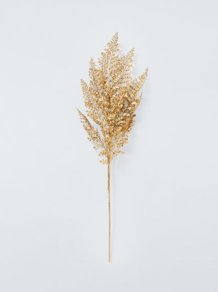 John Lewis Tiny Leaves Stem, Gold, White