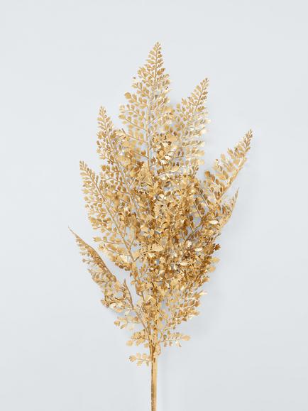 John Lewis Tiny Leaves Stem, Gold - view 2, White