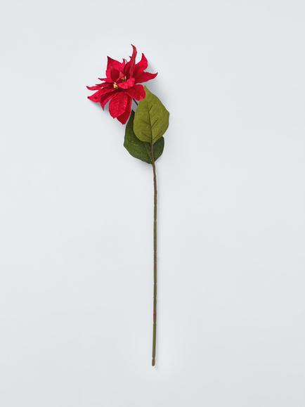 John Lewis Single Poinsettia Stem, Red, Green